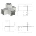 vidaXL Trámová spojka v tvare X 101x101 mm pozinkovaný kov