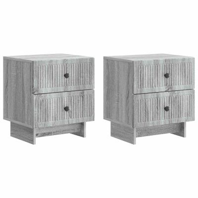 vidaXL Nočný stolík so zásuvkou 2 pcs Sivá sonoma 43 x 34,5 x 47,5 cm