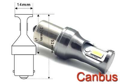 Žiarovka LED Ba15S 12V /11W, biela, CANBUS, 2xSMD3570
