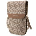 Taška na telefón Guess GUWBHGCFSEW hnedá Wallet GCube Stripe