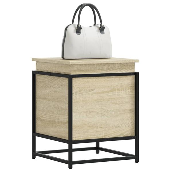 vidaXL Úložný box s vekom dub sonoma 40x40x51,5 cm kompozitné drevo