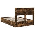 vidaXL Úložná posteľ Dymová dub 135 x 190 cm Kompozitné drevo