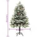 vidaXL Osvetlený vianočný stromček so šiškami, zelený 150 cm, PVC a PE
