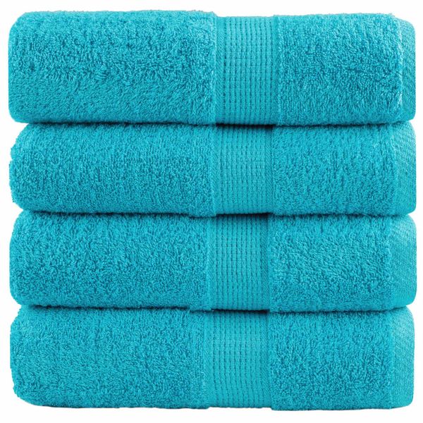 vidaXL Prémiové uteráky pre hostí SOLUND 4 ks tyrkysové 30x50 cm 600 g/m²