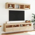 vidaXL TV nástenné skrinky s LED svetlami 2 ks dub sonoma 80x30x40 cm