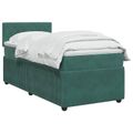 vidaXL Posteľ boxspring s matracom Tmavozelená 100 x 200 cm Zamat
