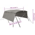vidaXL Strieška Bimini s 4 oblúkmi a stenami 243x(200-213)x137 cm