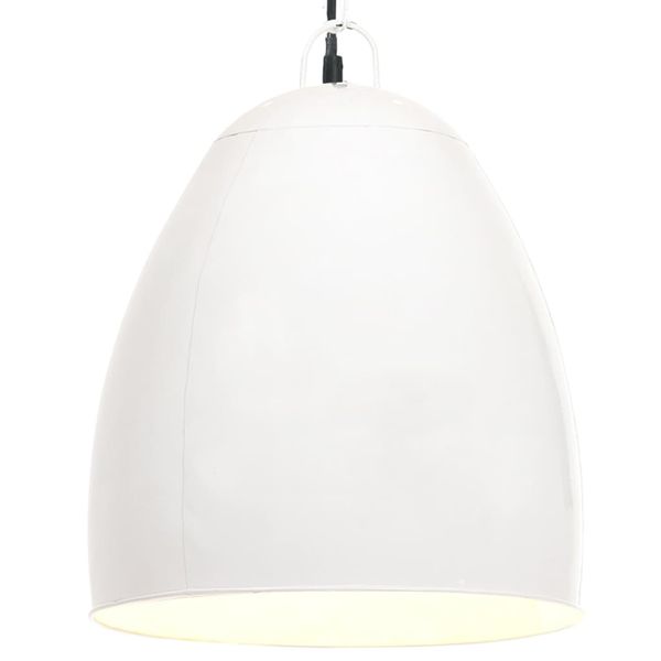 vidaXL Industriálna závesná lampa 25 W biela 42 cm okrúhla E27