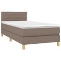 vidaXL Posteľ boxsping s matracom a LED sivohnedá 100x200 cm látka
