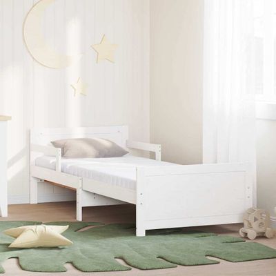 vidaXL Rám postele s predĺžiteľným matracom Biela 80 x 200 cm