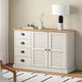 vidaXL Komoda so zásuvkami VIGO 113x40x75 cm biela borovicový masív