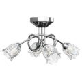 vidaXL Stropná lampa so sklenými tienidlami na 4 LED žiarovky G9