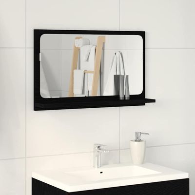 vidaXL Zrkadlová polica Čierny dub 60 x 10,5 x 37 cm Kompozitné drevo