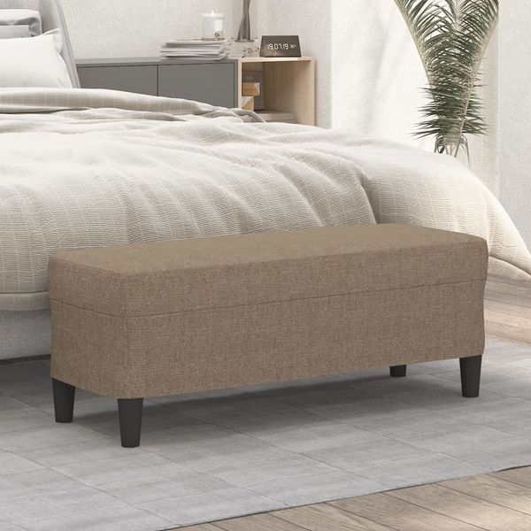 vidaXL Lavička sivohnedá 100x35x41 cm látka