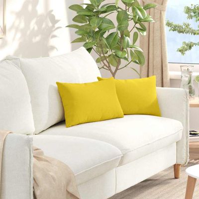 vidaXL Vankúše na pohovku 2 pcs Svetložltá 50 x 30 cm látka
