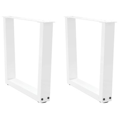 vidaXL Nohy konferenčného stolíka v tvare V, 2 ks, biele, 50 x (42-43,3) cm, oceľové