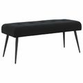 vidaXL Lavica s gombíkovým prešívaním Čierna 110 x 40 x 46 cm Zamat