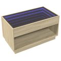 vidaXL Konferenčný stolík s nekonečnými LED dub sonoma 90x50x50 cm