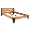 vidaXL Posteľ, matrac s pamäťovou penou,akáciový masív+oceľ 140x200cm