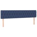 vidaXL Čelo postele s LED modré 180x7x78/88 cm látka