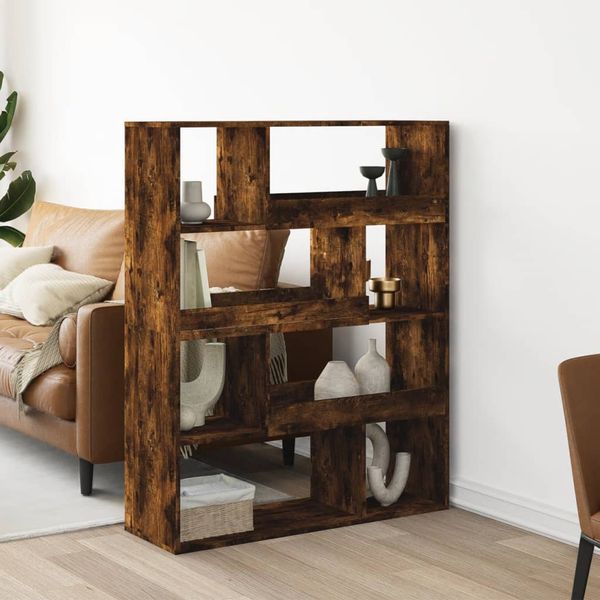 vidaXL Knižnica dymový dub 100x33x125,5 cm kompozitné drevo