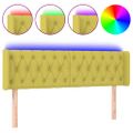 vidaXL Čelo postele s LED zelené 163x16x78/88 cm látka