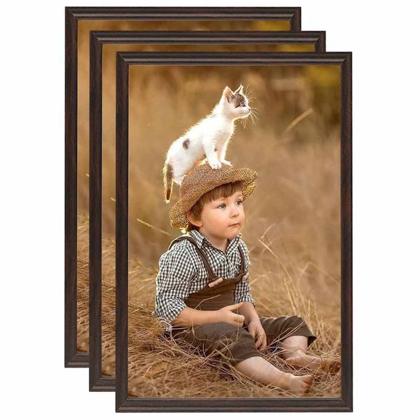vidaXL Fotorámiky na stenu alebo stôl 3 ks čierne 59,4x84 cm MDF