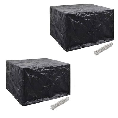 vidaXL Ochranné obaly na záhradný nábytok 2 ks 113x113cm polyratanová súprava pre 4 osoby 8 očiek