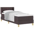 vidaXL Posteľ s pružinovým rámom Tmavohnedá 200 x 80 cm látka