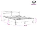 vidaXL Rám postele Staré drevo 135 x 190 cm Kompozitné drevo