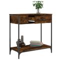 vidaXL Konzolový stolík dymový dub 75 x 34,5 x 75 cm kompozitné drevo