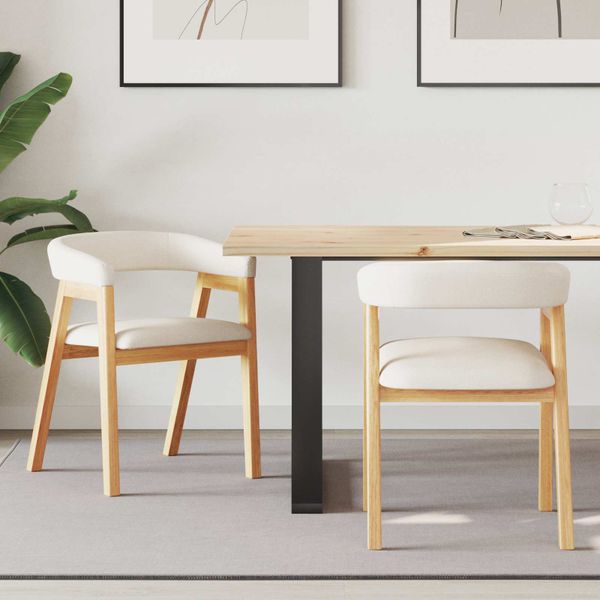 vidaXL Jedálenské stoličky 2 pcs Prírodná 54 x 57 x 73 cm