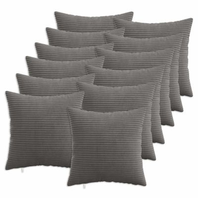 vidaXL Poťah na podložku 12 pcs HEERLEN Tmavosivá 40 x 40 cm manšestr