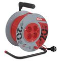 Predlžovací kábel EMOS P19420 na bubne 20 m / 4 zásuvky / červený / PVC / 230 V / 1 mm2