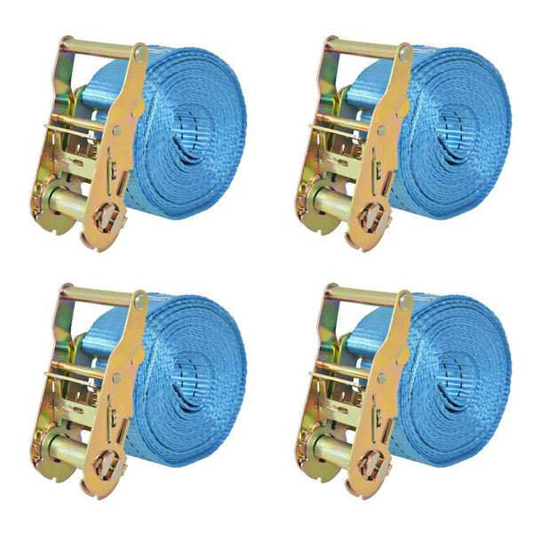 vidaXL Upínacie popruhy s račňou 4 ks, 2 tony, 6mx38mm, modré