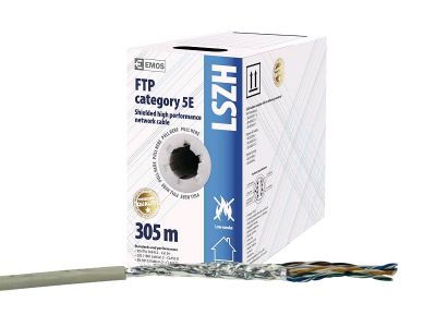 FTP datový kabel  CAT 5E LSZH EMOS 305m