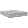 vidaXL Rám postele s úložným prostorem Sivý Sonoma 200 x 200 cm