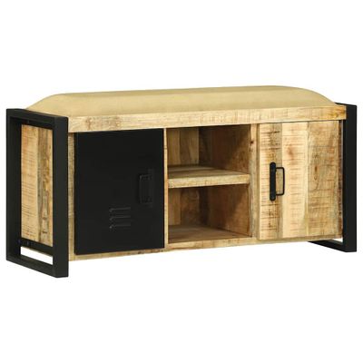 vidaXL Lavica do skrine Hnedá 100 x 35 x 50 cm Mangový masív