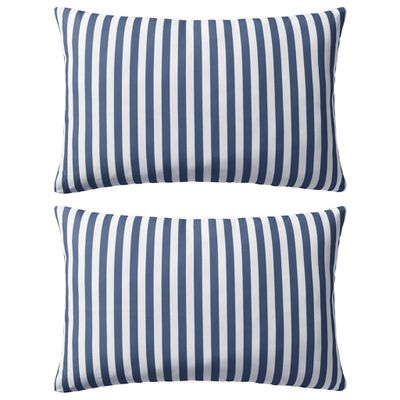 vidaXL Vankúše do exteriéru 2 ks pruhované 60x40cm tmavomodré