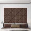 vidaXL Nástenné panely 12 ks hnedé 30x30 cm umelá koža 0,54 m²