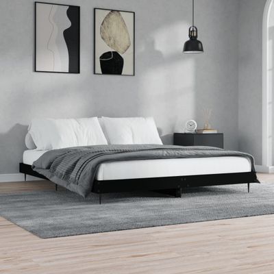 vidaXL Posteľný rám čierny 200x200 cm kompozitné drevo