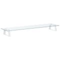 vidaXL Stojan na monitor biely 80x20x8 cm tvrdené sklo a kov