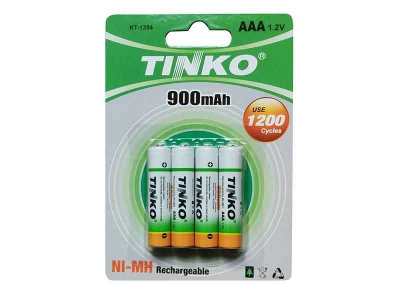 Batéria AAA (R03) nabíjacia 1,2V/900mAh TINKO NiMH  4ks