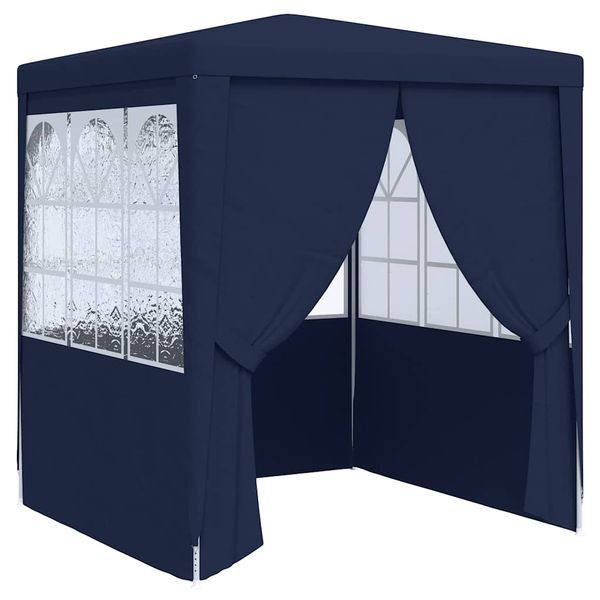 vidaXL Profesionálny párty stan+bočné steny 2x2 m, modrý 90 g/m²