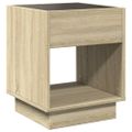 vidaXL Nočný stolík s nekonečnými LED dub sonoma 40x40x50 cm