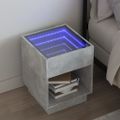 vidaXL Konferenčný stolík s nekonečnými LED betónovosivý 40x40x50 cm