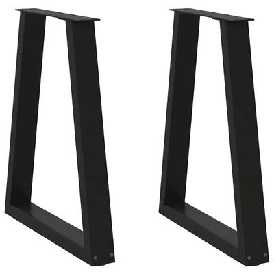vidaXL Nohy k jedálenskému stolu v tvare V, 2 ks, čierne, 50x(72-73,3) cm, oceľové