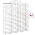 vidaXL Oblúkový gabionový kôš 15ks 200x50x220/240cm pozinkované železo