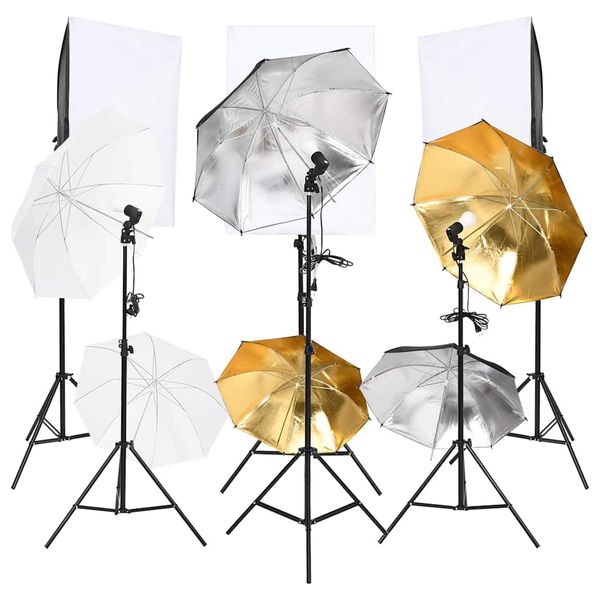 vidaXL 6-dielna sada do fotoštúdia so súpravou svetiel a softboxov