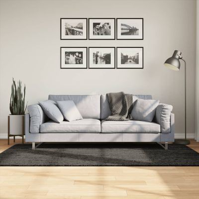 vidaXL Koberec ISTAN vysoký vlas lesklý vzhľad antracitový 100x200 cm
